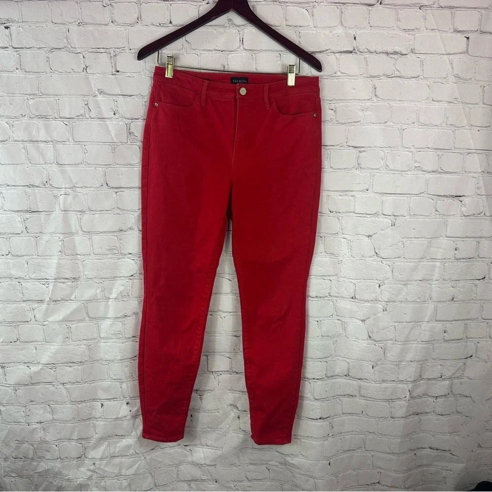 Talbots denim stretch red jegging sz 8 christmas holiday nautical 4th of july